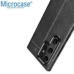 Microcase Samsung Galaxy S22 Ultra Leather Silikon Kılıf - Siyah