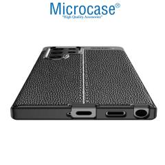 Microcase Samsung Galaxy S22 Ultra Leather Silikon Kılıf - Siyah
