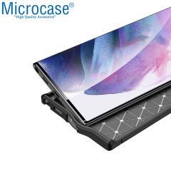 Microcase Samsung Galaxy S22 Ultra Leather Silikon Kılıf - Siyah