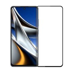 Microcase Xiaomi Poco X4 Pro 5G Tam Kaplayan Çerçeveli Cam Koruma - Siyah