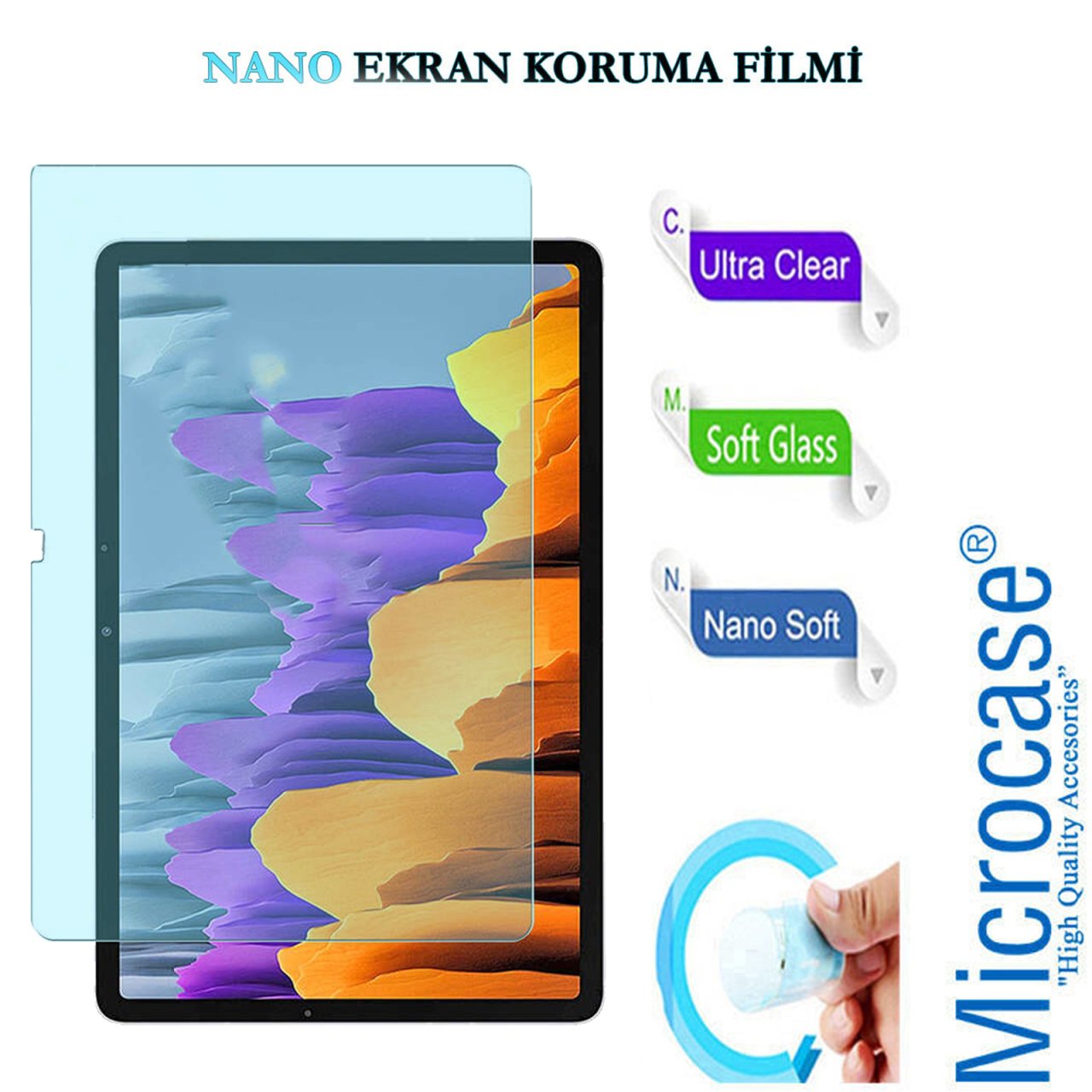 Microcase Samsung Galaxy Tab S7 Plus T970 T976 12.4 inch Nano Esnek Ekran Koruma Filmi