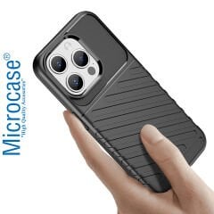 Microcase Iphone 15 Pro Thunder Serisi Darbeye Dayanıklı Silikon Kılıf - Siyah AL3421