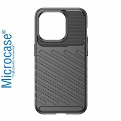 Microcase Iphone 15 ProMax Thunder Serisi Darbeye Dayanıklı Silikon Kılıf - Siyah AL3421