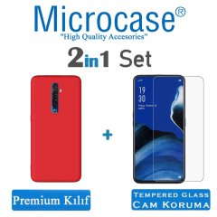 Microcase Oppo Reno 2Z Premium Matte Silikon Kılıf + Tempered Glass Cam Koruma
