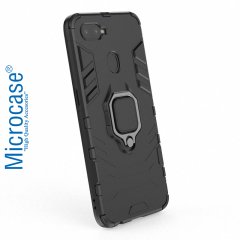 Microcase Oppo F9 - F9 Pro Batman Serisi Yüzük Standlı Armor Kılıf