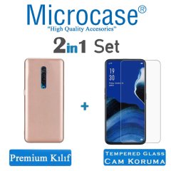 Microcase Oppo Reno 2Z Premium Matte Silikon Kılıf + Tempered Glass Cam Koruma