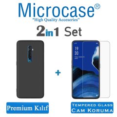 Microcase Oppo Reno 2Z Premium Matte Silikon Kılıf + Tempered Glass Cam Koruma