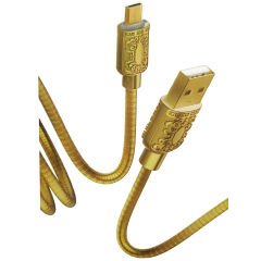 Microcase Metal Kaplama Desenli Micro USB 3A USB Şarj ve Data Kablosu 1m - AL3201 Gold