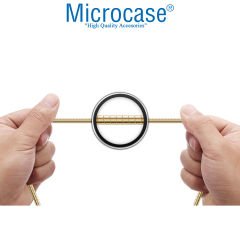 Microcase Metal Kaplama Desenli Micro USB 3A USB Şarj ve Data Kablosu 1m - AL3201 Gold