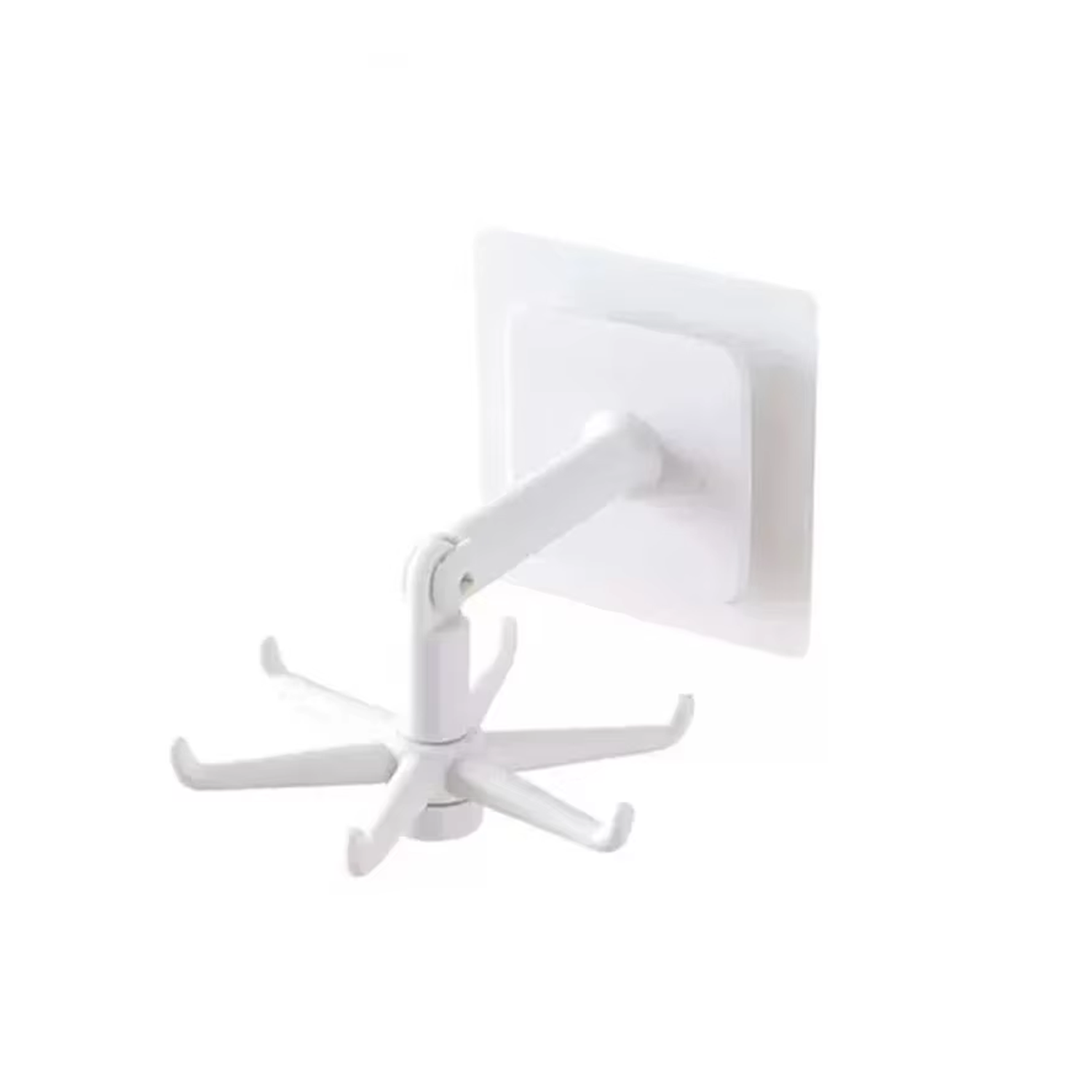Microcase Kendinden Yapışkanlı 360 Derece Dönen 6 Kancalı Askı, Mutfak/Banyo/Gardırop Raf Aparatı 1 Adet - AL5022