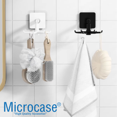 Microcase Kendinden Yapışkanlı 360 Derece Dönen 6 Kancalı Askı, Mutfak/Banyo/Gardırop Raf Aparatı 1 Adet - AL5022