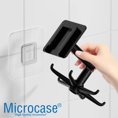 Microcase Kendinden Yapışkanlı 360 Derece Dönen 6 Kancalı Askı, Mutfak/Banyo/Gardırop Raf Aparatı 1 Adet - AL5022