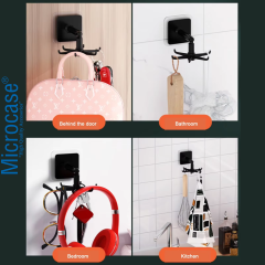 Microcase Kendinden Yapışkanlı 360 Derece Dönen 6 Kancalı Askı, Mutfak/Banyo/Gardırop Raf Aparatı 1 Adet - AL5022