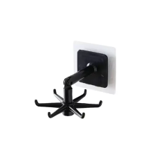 Microcase Kendinden Yapışkanlı 360 Derece Dönen 6 Kancalı Askı, Mutfak/Banyo/Gardırop Raf Aparatı 1 Adet - AL5022