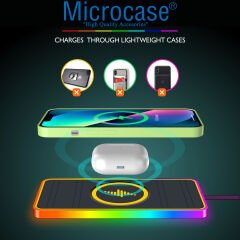 Microcase Araç İçi 15W RGB Wireless Kablosuz Şarj Özellikli Telefon Kaydırmaz Pad - AL3911
