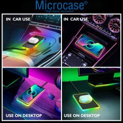 Microcase Araç İçi 15W RGB Wireless Kablosuz Şarj Özellikli Telefon Kaydırmaz Pad - AL3911