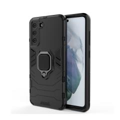 Microcase Samsung Galaxy S22 Plus Batman Yüzüklü Armor Kılıf - Siyah