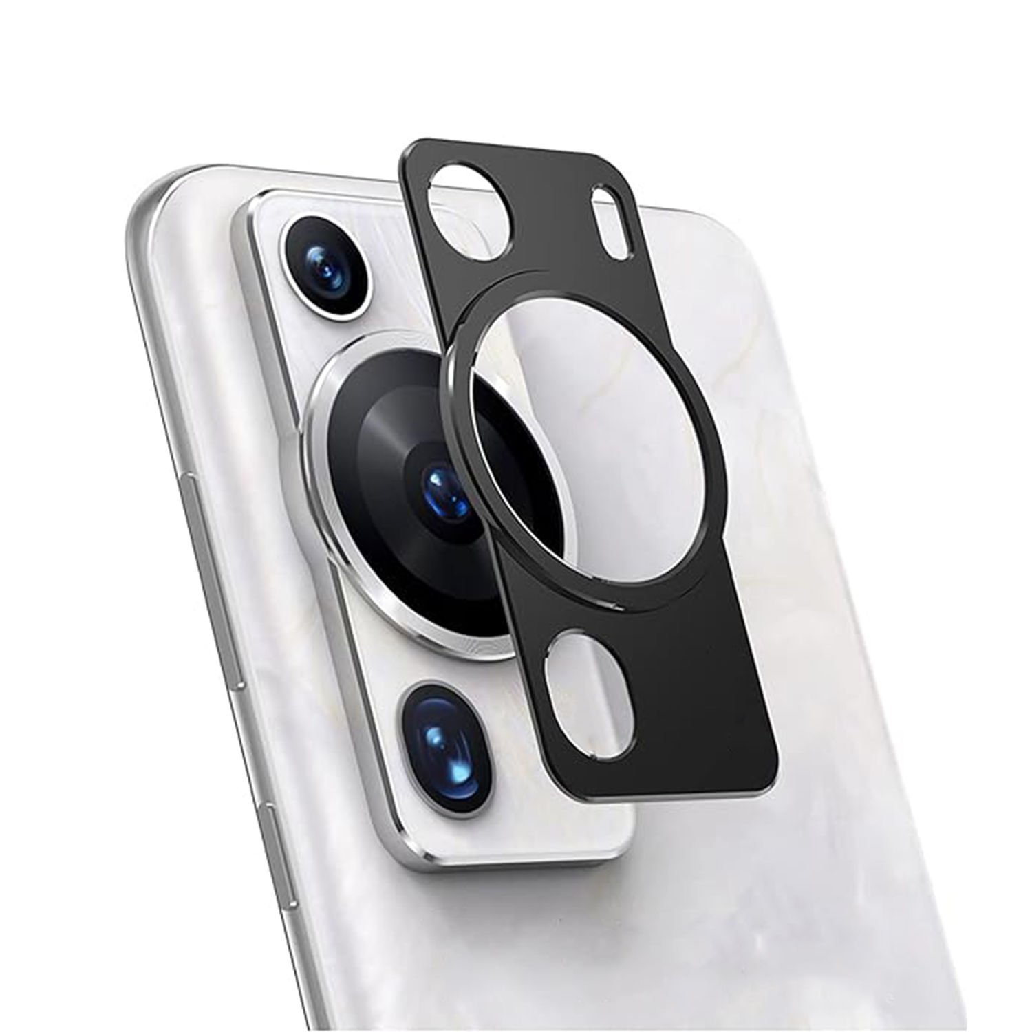 Microcase Huawei P60 Pro Uyumlu Kamera Lens Koruma Halkası - Kapalı Tasarım -Siyah AL3401