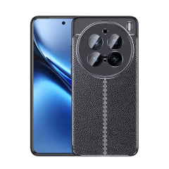 Microcase Vivo X200 Pro ile Uyumlu Leather Serisi Deri Efekt Silikon Kılıf - Siyah Al3337