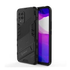 Microcase Xiaomi Mi 10 Lite 5G Matrix Armor Standlı Kılıf - Siyah