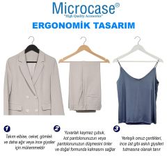 Microcase Ahşap Görünümlü Plastik Elbise Askısı A Kalite 10 adet  AL4493