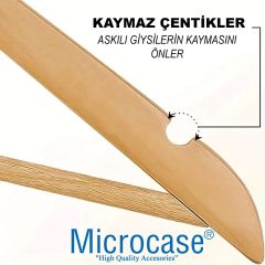 Microcase Ahşap Görünümlü Plastik Elbise Askısı A Kalite 10 adet  AL4493