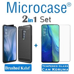 Microcase Oppo Reno 10X Zoom Brushed Carbon Kılıf + CAM