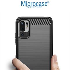 Microcase Xiaomi Redmi Note 11 SE - Redmi Note 10 5G Brushed Carbon Fiber Silikon Kılıf - Siyah