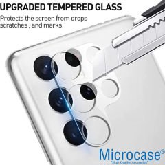 Microcase Samsung Galaxy S23 Ultra 3D Kamera Lens Koruma Halkası - Kapalı Tasarım Şeffaf AL3562