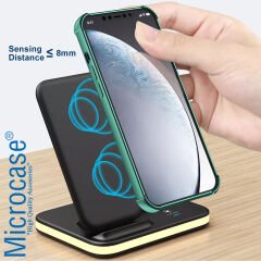 Microcase Samsung-iPhone-Airpods ile uyumlu 15W 2in1 Kablosuz Hızlı Şarj Standı - AL3755