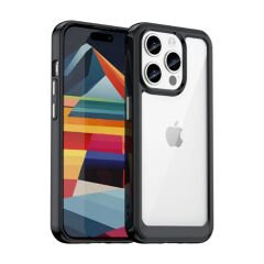 Microcase Iphone 15 Pro Shield Serisi Darbeye Dayanıklı Yarı Esnek Plastik TPU Kılıf - AL8100