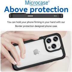 Microcase Iphone 15 Pro Shield Serisi Darbeye Dayanıklı Yarı Esnek Plastik TPU Kılıf - AL8100