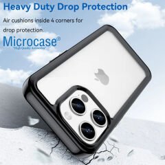 Microcase Iphone 15 Pro Shield Serisi Darbeye Dayanıklı Yarı Esnek Plastik TPU Kılıf - AL8100