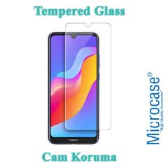 Microcase Huawei Honor 8A Pro Brushed Carbon Fiber Silikon Kılıf + Tempered Glass Cam Koruma