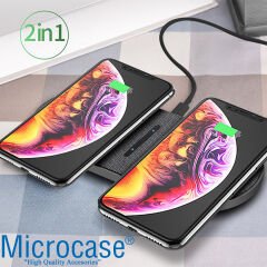 Microcase Samsung-iPhone-Airpods ile uyumlu 15W 2in1 Kablosuz Hızlı Şarj Standı - AL3912