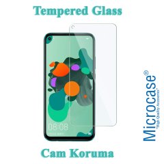 Microcase Huawei Mate 30 Lite Brushed Carbon Fiber Silikon Kılıf - Siyah + Tempered Glass Cam Koruma