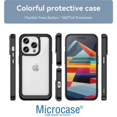 Microcase Iphone 15 ProMax Shield Serisi Darbeye Dayanıklı Yarı Esnek Plastik TPU Kılıf - AL8100