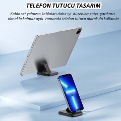Microcase 10in1 Seyahat Tipi Çok Fonksiyonlu Aynalı Telefon Tutuculu Kablo Set-AL5018