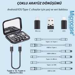 Microcase 10in1 Seyahat Tipi Çok Fonksiyonlu Aynalı Telefon Tutuculu Kablo Set-AL5018