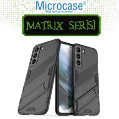 Microcase Samsung Galaxy S22 Plus Matrix Armor Standlı Kılıf - Siyah