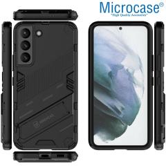 Microcase Samsung Galaxy S22 Plus Matrix Armor Standlı Kılıf - Siyah