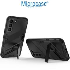 Microcase Samsung Galaxy S22 Plus Matrix Armor Standlı Kılıf - Siyah
