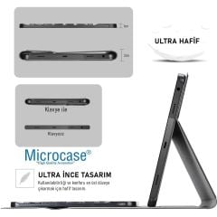 Microcase Samsung Galaxy Tab A7 SM-T500  Tablet ile uyumlu Bluetooth Türkçe Klavyeli Standlı Kılıf AL4824 ITHL