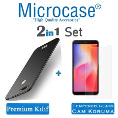 Microcase Xiaomi Redmi 6 Premium Matte Silikon Kılıf + Cam Koruma
