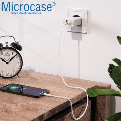 Microcase Borofone Seri Tüm Cihazlar ile Uyumlu Hızlı Şarj Adaptörü + Type C Lightning Kablo AL2893