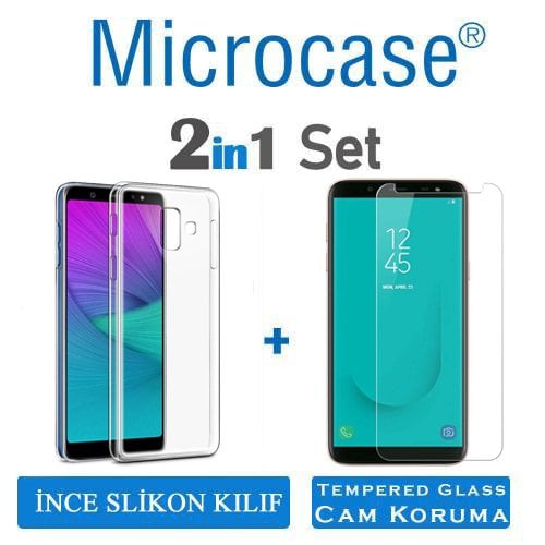 Microcase Samsung Galaxy J6 İnce Silikon Kılıf + Ekran Koruma