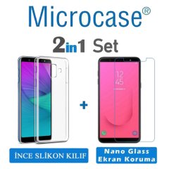 Microcase Samsung Galaxy J6 İnce Silikon Kılıf + Ekran Koruma