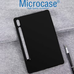 Microcase Samsung Galaxy Tab S7 T870 Siyah Silikon Kılıf + Ekran Koruma Filmi