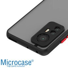 Microcase Xiaomi 12T / 12T Pro London Serisi Darbeye Dayanıklı Kılıf - Buzlu Siyah AL3415