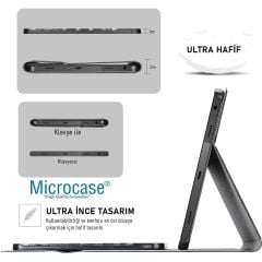 Microcase Samsung Tab S6 Lite SM-P610 P610 10.4 inch Tablet ile uyumlu Bluetooth Türkçe Klavyeli Standlı Kılıf AL4824 ITHL